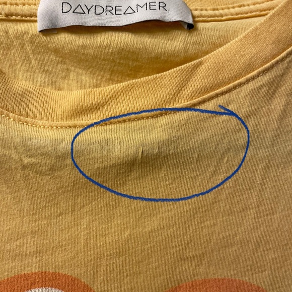 Daydreamer Yellow Rolling Stones Floral Tongue Tee - Picture 3 of 7